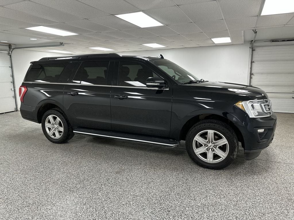 2019 Ford Expedition Max XLT in Agate Black Metallic — front three-quarter view