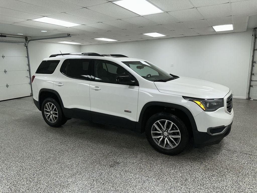 2017 GMC Acadia SLE in White Frost Tricoat — front three-quarter view