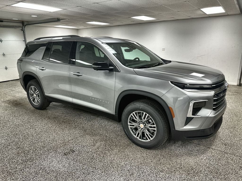 2026 Chevrolet Traverse LT in Sterling Gray Metallic — front three-quarter view