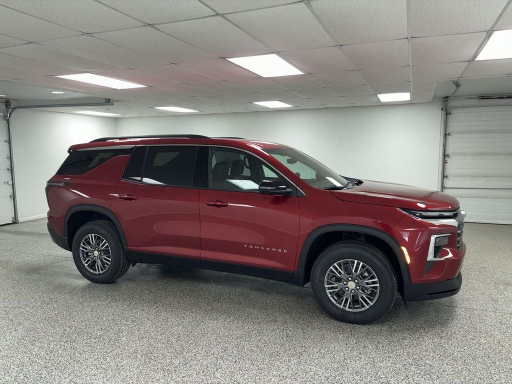 2026 Chevrolet Traverse LT in Radiant Red Tintcoat — front three-quarter view